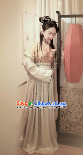 Chinese Ancient Palace Princess Hanfu Dress Tang Dynasty Embroidered Costumes Complete Set for Women