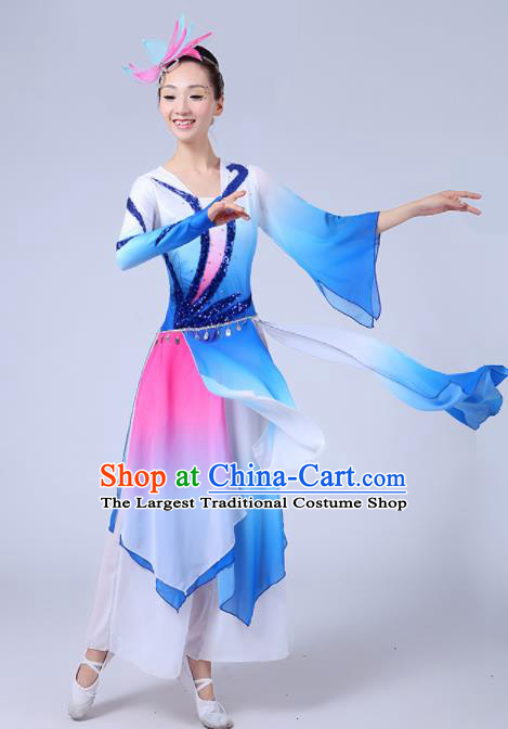 Chinese Traditional Classical Dance Costumes Folk Dance Fan Dance Clothing for Women