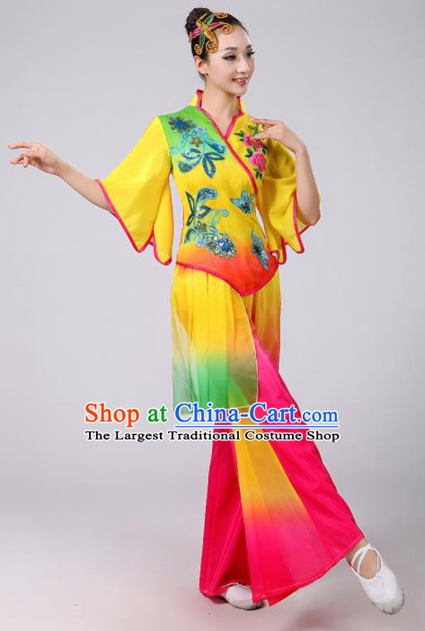 Traditional Chinese Fan Dance Folk Dance Costume Classical Yangko Dance Classical Dance Dress