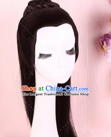 Traditional Chinese Drama Prince Handmade Wigs Ancient Swordsman Chignon for Men