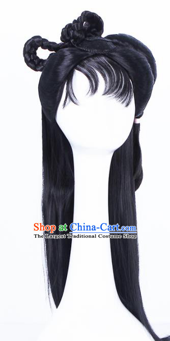 Traditional Chinese Handmade Hair Accessories Wigs Sheath Ancient Palace Princess Chignon for Women