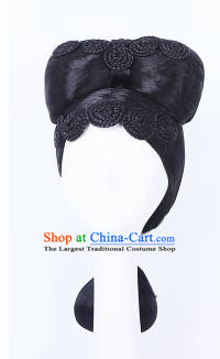 Traditional Chinese Drama Imperial Consort Wigs Sheath Ancient Swordswoman Handmade Chignon Hair Accessories for Women