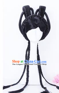 Traditional Chinese Drama Princess Wigs Sheath Ancient Peri Handmade Chignon Hair Accessories for Women