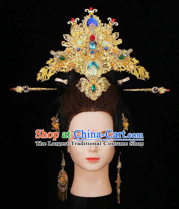 Chinese Traditional Handmade Hairpins Ancient Tang Dynasty Empress Headwear for Women