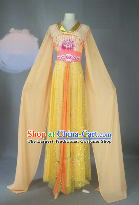 Chinese Traditional Peking Opera Princess Orange Costumes Ancient Fairy Dress for Adults
