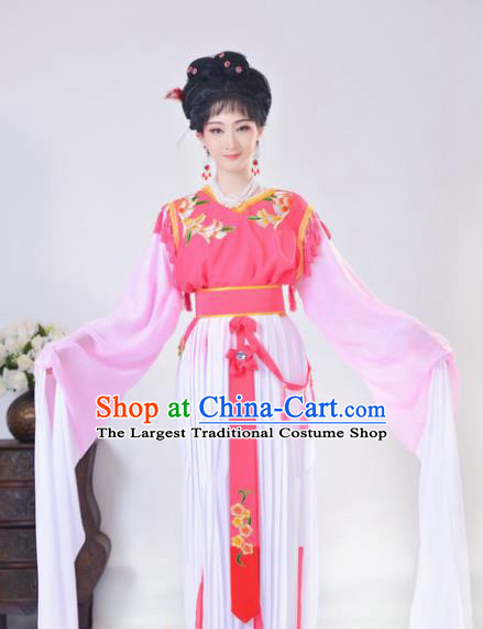 Chinese Traditional Peking Opera Actress Costumes Ancient Young Lady Pink Dress for Adults