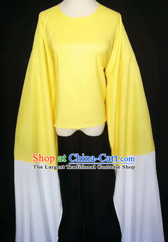 Chinese Traditional Peking Opera Costumes Ancient Water Sleeve Yellow Blouse for Adults