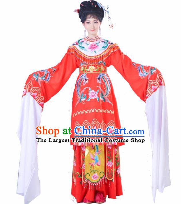 Chinese Traditional Peking Opera Queen Costumes Ancient Empress Red Dress for Adults