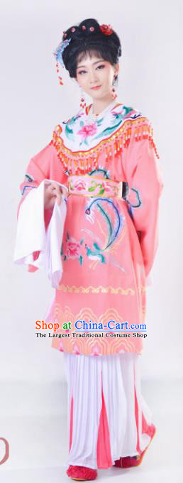 Chinese Traditional Peking Opera Queen Costumes Ancient Empress Pink Dress for Adults
