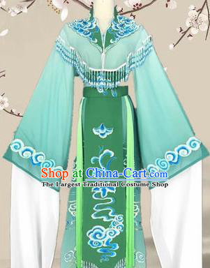 Chinese Traditional Peking Opera Diva Princess Costumes Ancient Beijing Opera Green Dress for Adults