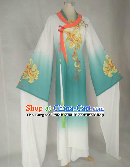 Chinese Traditional Peking Opera Princess Costumes Ancient Beijing Opera Diva Green Dress for Adults