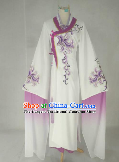 Chinese Traditional Peking Opera Princess Costumes Ancient Beijing Opera Diva Purple Dress for Adults