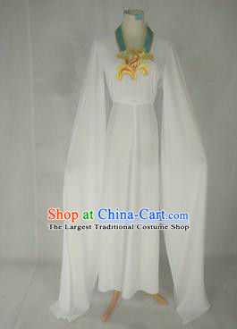 Chinese Traditional Peking Opera Court Maid Costumes Ancient Beijing Opera Diva White Dress for Adults