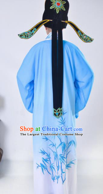 Traditional China Beijing Opera Costume Gifted Scholar Embroidered Robe and Hat Ancient Chinese Peking Opera Embroidery Clothing