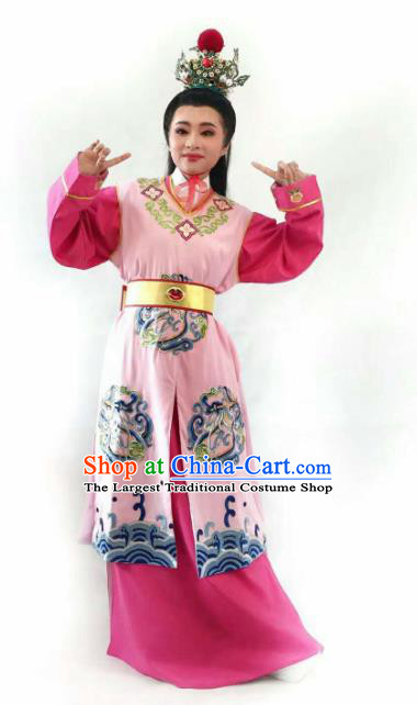 Chinese Traditional Peking Opera Niche Costume Ancient Scholar Jia Baoyu Pink Robe for Adults