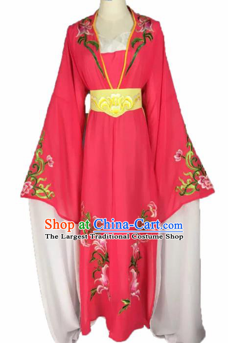 Chinese Traditional Peking Opera Actress Costumes Ancient Maidservants Rosy Dress for Adults