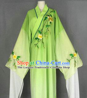 Chinese Traditional Peking Opera Niche Costume Ancient Scholar Green Robe for Adults