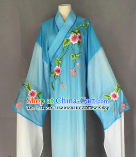 Chinese Traditional Peking Opera Niche Costume Ancient Scholar Blue Robe for Adults