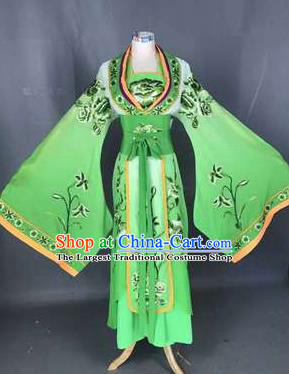 Chinese Traditional Peking Opera Actress Costumes Ancient Palace Princess Green Dress for Adults