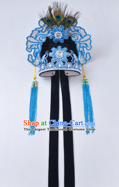 Chinese Traditional Peking Opera Niche Scholar Black Hat Headwear for Adults