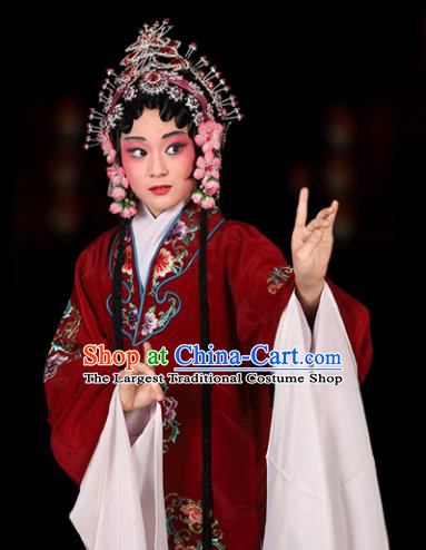 Chinese Traditional Peking Opera Pantaloon Costumes Ancient Dowager Countess Dress for Kids