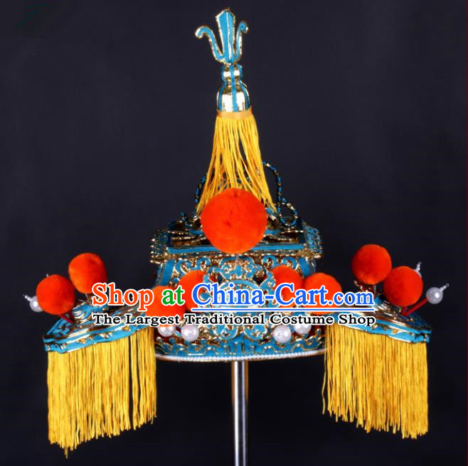 Traditional China Beijing Opera Costume Gifted Scholar Embroidered Robe and Hat Ancient Chinese Peking Opera Embroidery Clothing