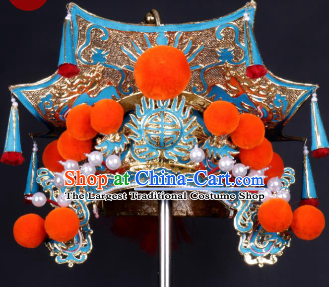 Chinese Traditional Peking Opera Prime Minister Hat Ancient General Helmet for Adults