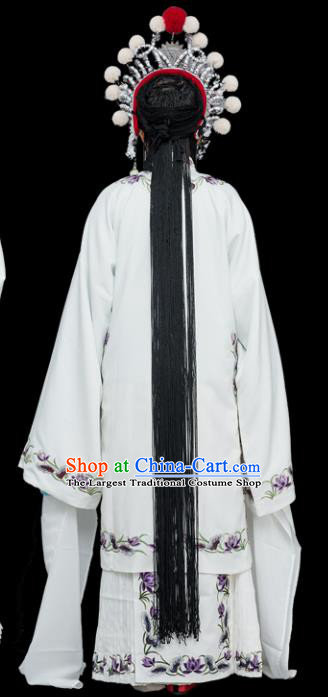 Traditional China Beijing Opera Costume Gifted Scholar Embroidered Robe and Hat Ancient Chinese Peking Opera Embroidery Clothing