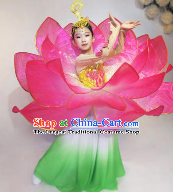 Professional Opening Dance Costume Stage Performance Lotus Dance Dress for Kids