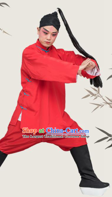 Chinese Traditional Peking Opera Takefu Costume Ancient Prisoner Red Clothing for Adults