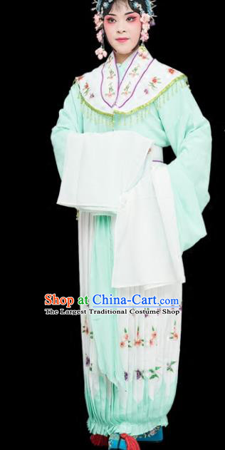 Chinese Traditional Peking Opera Diva Costumes Ancient Nobility Lady Green Dress for Adults