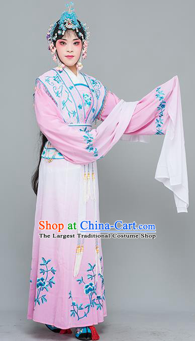 Chinese Traditional Peking Opera Nobility Lady Costumes Ancient Peri Pink Dress for Adults