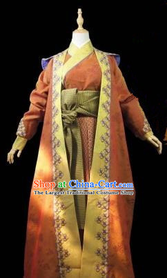 Chinese Ancient Peri Costumes Traditional Tang Dynasty Princess Swordsman Hanfu Dress