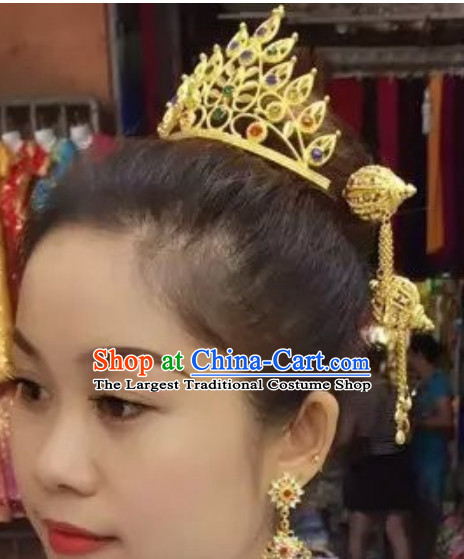 Traditional Thailand Princess Hair Jewelry Crown