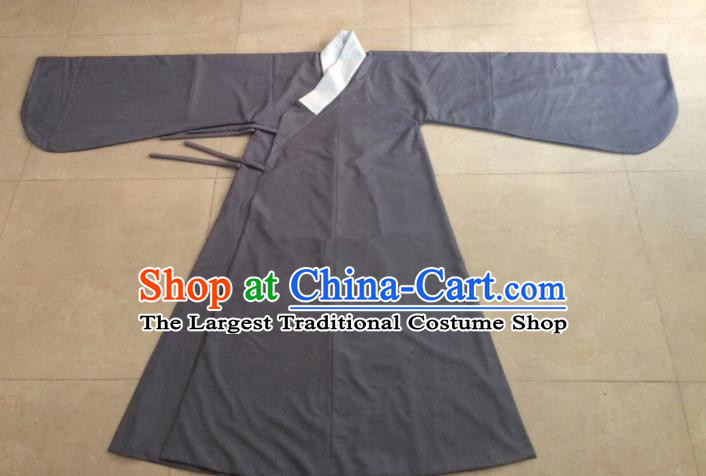 Chinese Ancient Costumes Ming Dynasty Taoist Priest Grey Robe for Men