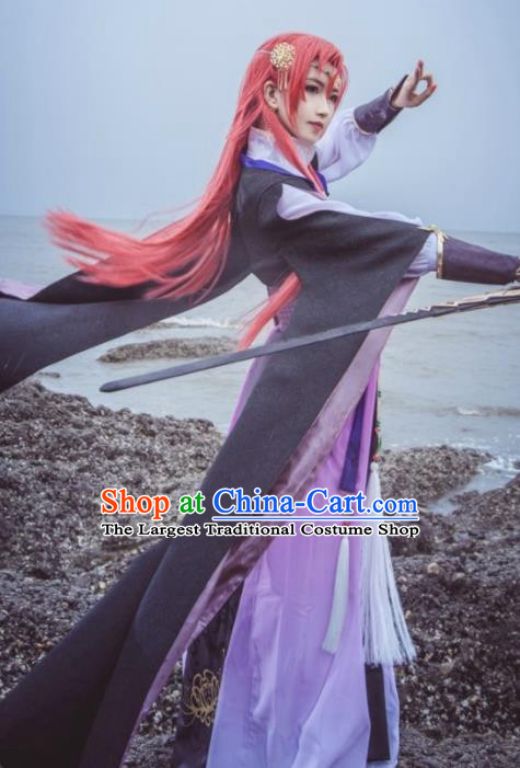 Top Grade Asian Cosplay Costumes Cartoon Characters Clothing Kimono Chinese Swordsman Hanfu Dress