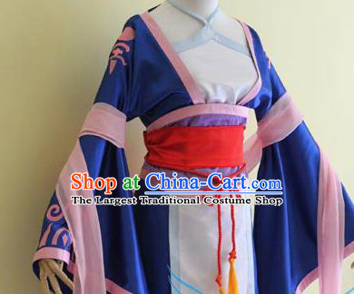 Top Grade Asian Cosplay Costumes Cartoon Characters Clothing Kimono Chinese Swordsman Hanfu Dress