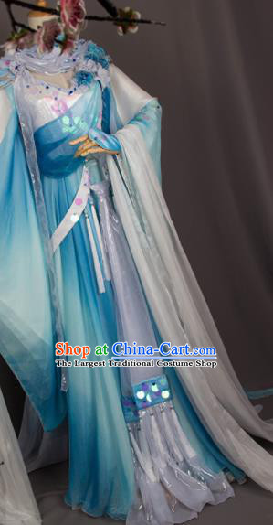 Chinese Traditional Cosplay Swordswoman Costumes Ancient Peri Hanfu Dress for Women