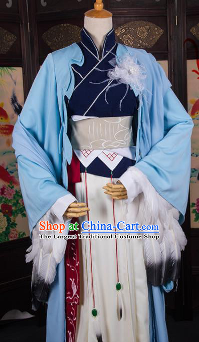 Chinese Traditional Cosplay Swordsman Costumes Ancient Female Assassin Hanfu Dress for Women