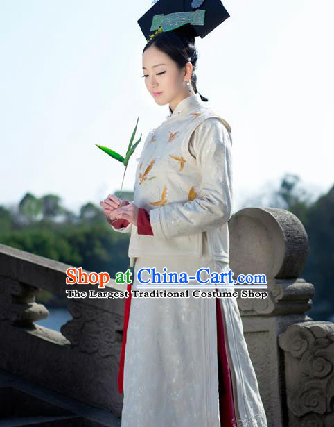 Chinese Ancient Palace Lady Hanfu Han Dynasty Imperial Concubine Queen Embroidered Historical Costumes