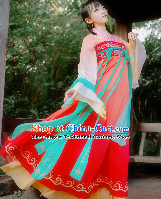 Chinese Traditional Cosplay Princess Costumes Ancient Peri Red Hanfu Dress for Women