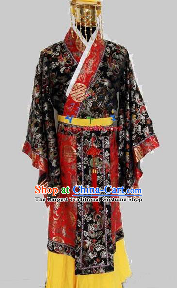 Chinese Traditional Qin Dynasty Emperor Costumes Ancient King Clothing and Headpiece for Men