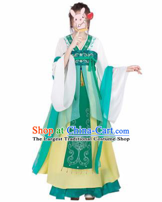 Chinese Traditional Cosplay Princess Costumes Ancient Peri Green Hanfu Dress for Women