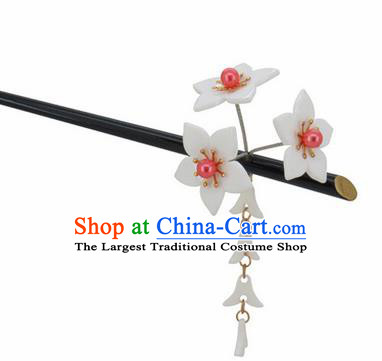 Japanese Traditional Courtesan Kimono White Sakura Tassel Hairpins Ancient Geisha Hair Accessories for Women