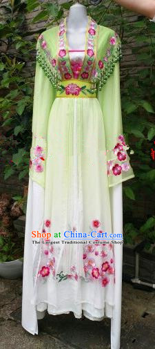 Chinese Traditional Beijing Opera Princess Costumes Ancient Nobility Lady Embroidered Green Dress for Women