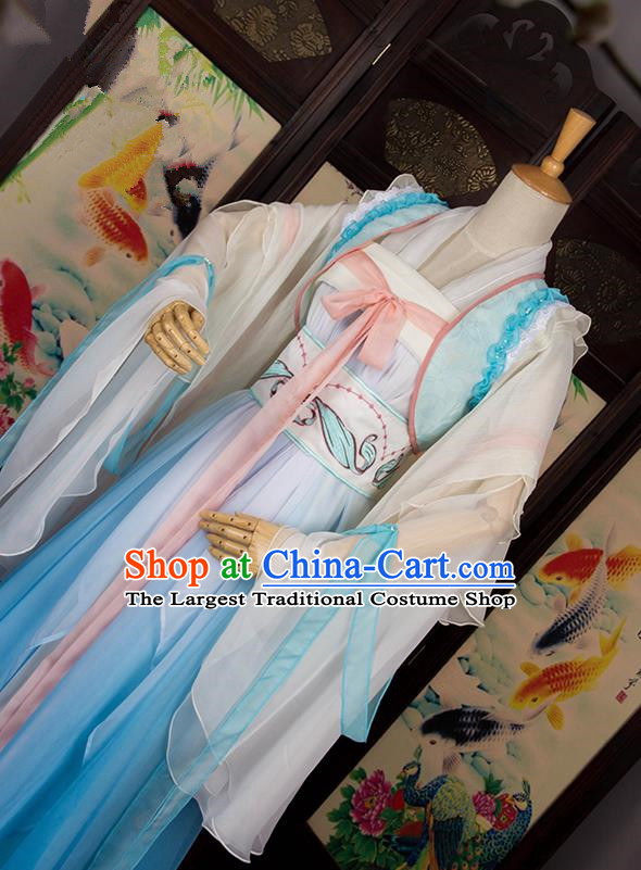 Top Grade Asian Chinese Cosplay Costumes Cartoon Characters Clothing Ancient Swordsman Hanfu Dress