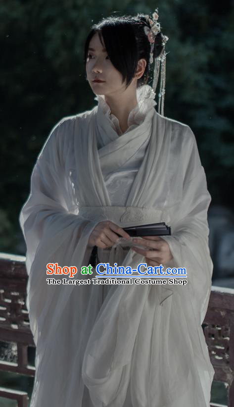 Chinese Ancient Cosplay Swordswoman Costumes Traditional Jin Dynasty Princess Embroidered Hanfu Dress for Women