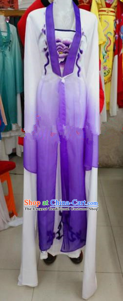 Chinese Traditional Beijing Opera Actress Purple Dress Ancient Court Maid Embroidered Costumes for Women