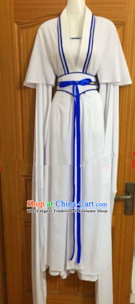 Chinese Traditional Beijing Opera Maidservants White Dress Ancient Mui Tsai Costumes for Poor