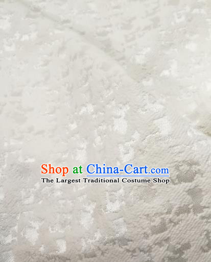 Chinese Royal Brocade Palace Pattern White Satin Traditional Silk Fabric Chinese Fabric Asian Material